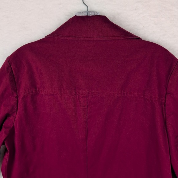 Tommy Bahama Women's Stretch Short Trench Coat Size Large Italian Fabric Maroon - Picture 6 of 9